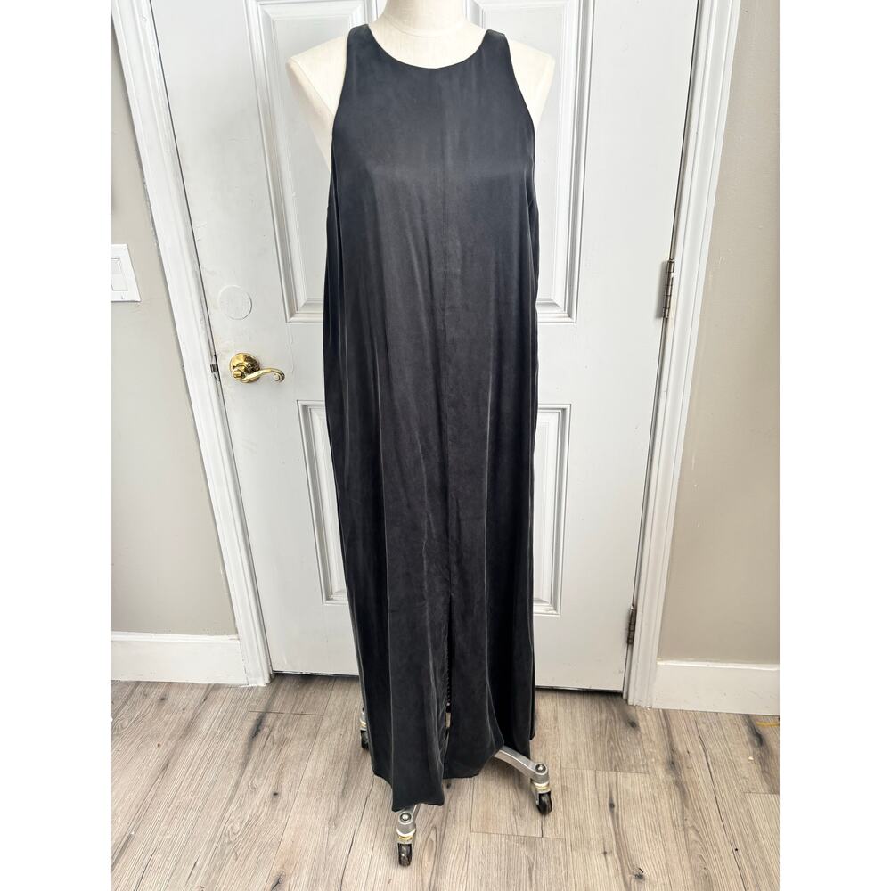 NWOT Lunya washable silk black maxi dress with pockets size medium